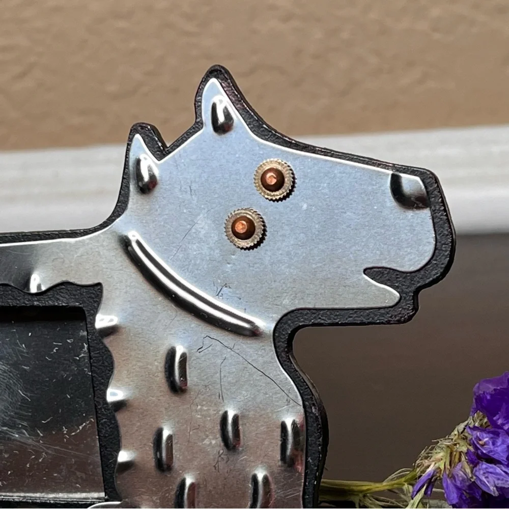 Vintage 1980’s Memphis Style Scottie Dog Picture Frame, Pet Lover, Schnauzer